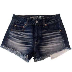American Eagle Hi-Rise Festival Blue Cutoffs 4